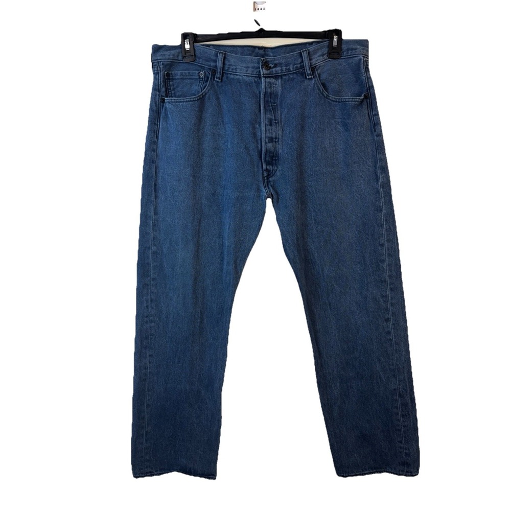 Levis 501 XX Jeans Mens Size 40x32 Button Fly Cobalt Blue/Black Fill Denim